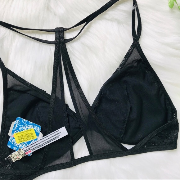 • Free people black lace bralette triangle NWT • - Picture 7 of 8